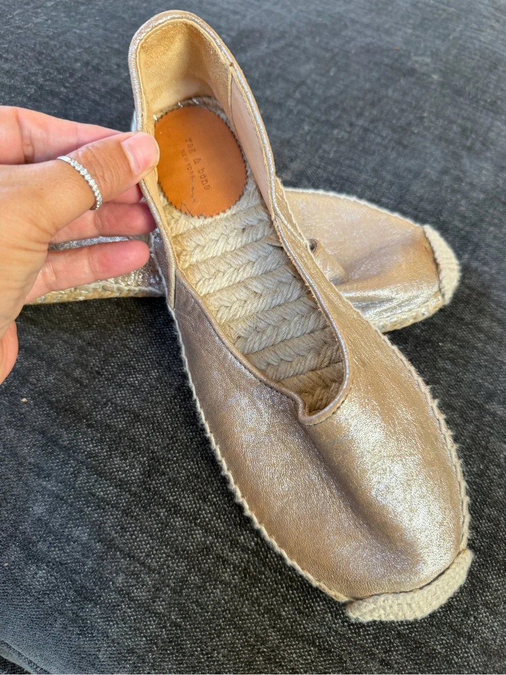 Rag & Bone Metallic Espadrille Flats